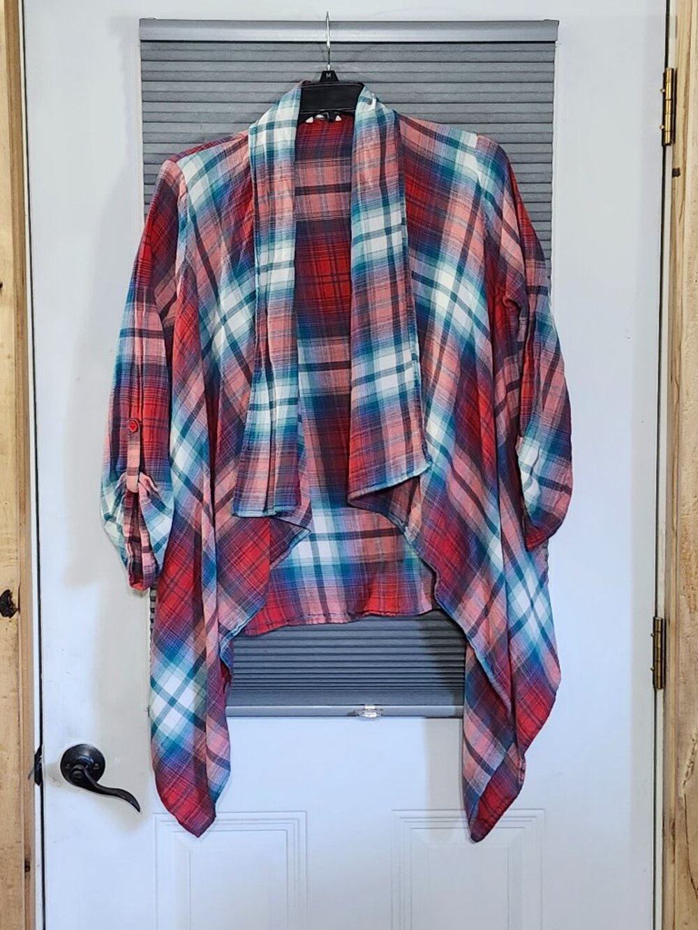 Est 1946 womans plaid open front cotton cardigan size 18/20W